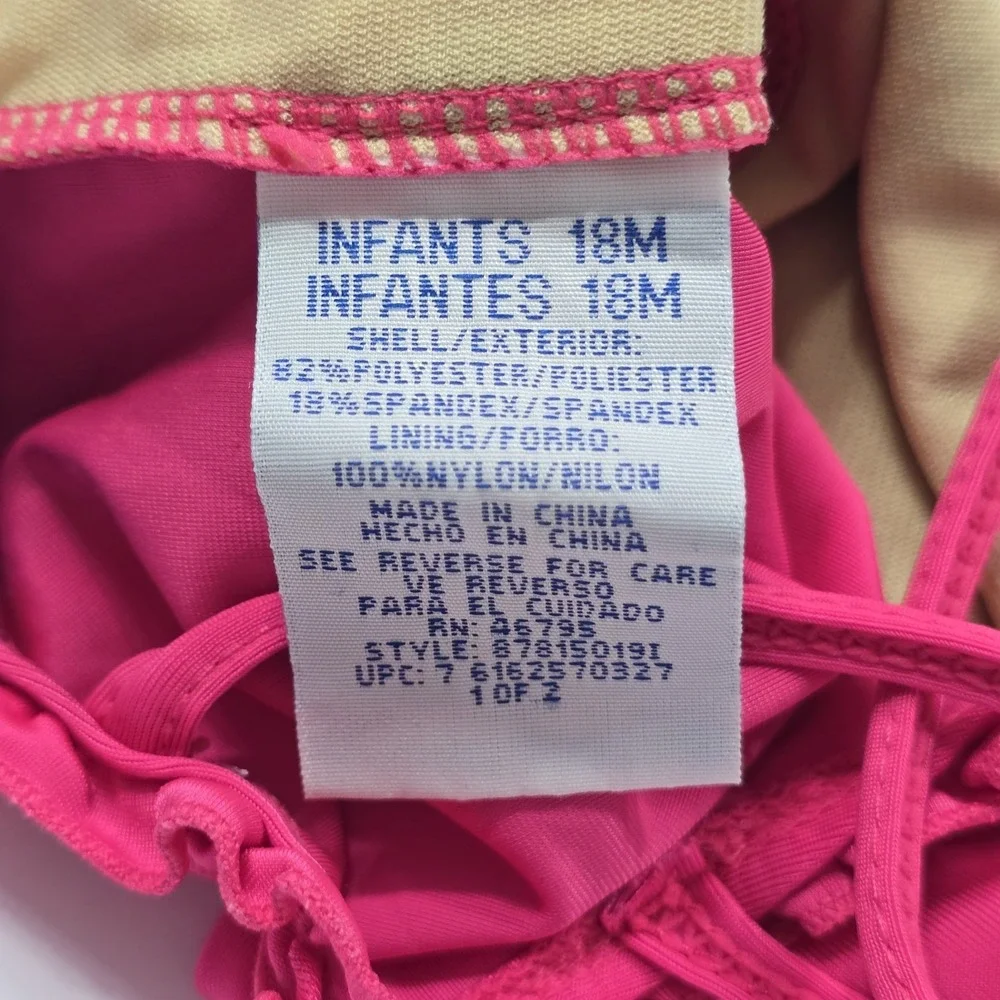 Nick Jr Dora the Explorer Y2K One Piece‎ Swimsuit Infant Girls 18M Pink Tropical